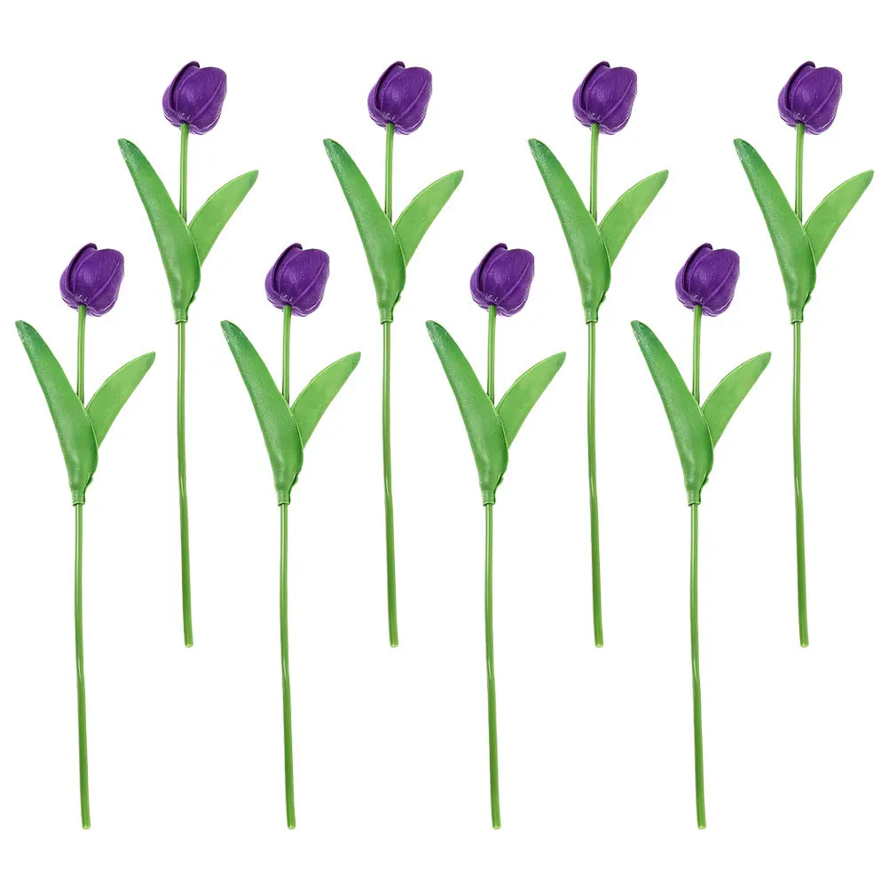 

8Pcs Realistic PU Tulips Bouquet Fake Flowers Artificial Floral Arrangement for Home Bedroom Wedding Party Decoration