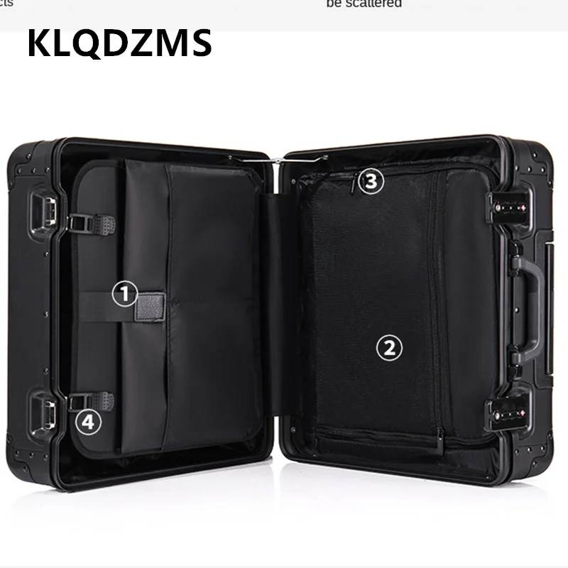 KLQDZMS 18Inch Small Suitcase All Aluminum Magnesium Alloy Boarding Box Men's Business Trolley Case Women's Cabin Luggage