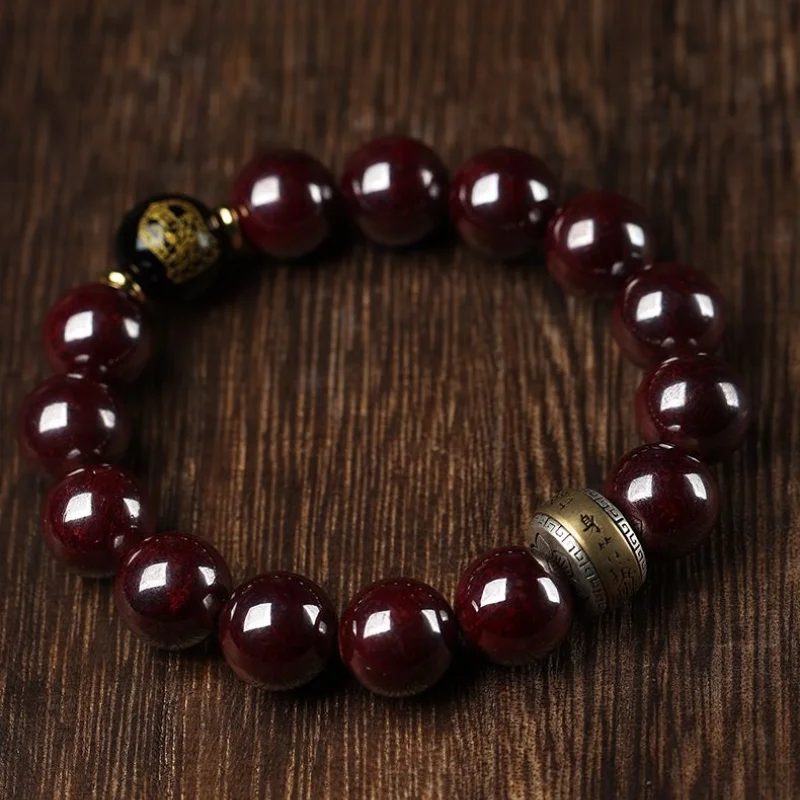 

Luxury Cinnabar Bracelet Red Cinnabar Natural Original Stone Dragon Year Male and Female Zodiac Bracelet Gift Raw Ore Jewelry