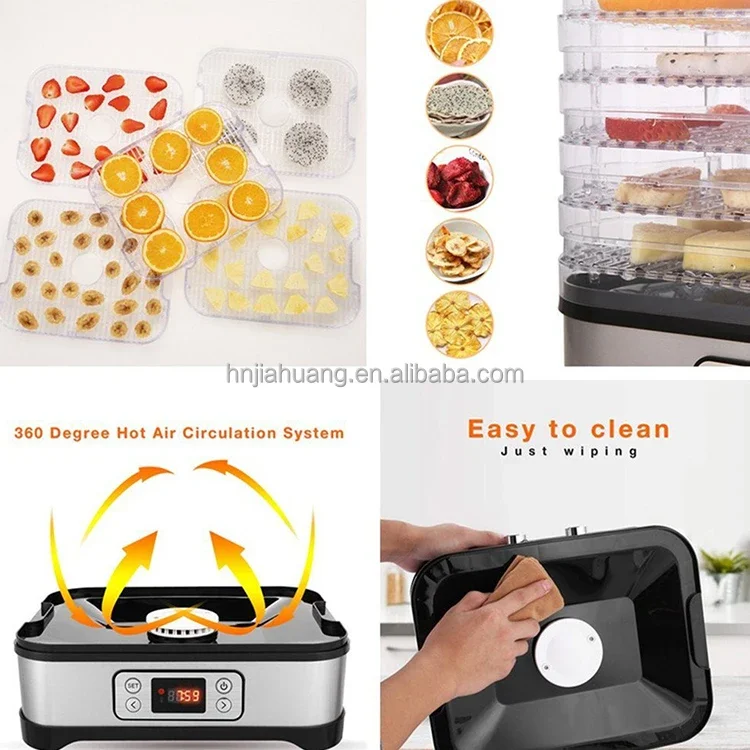 Fruit Vegetable Dehydrator Food Dryer Special Tray Big Space 48 Dial Timer 360 Degree Food Dehydrator