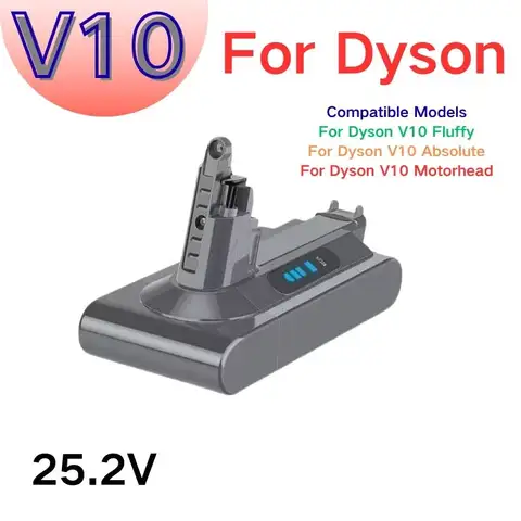 100% new For Dyson V10  replacement battery, Compatible Models V10 Motorhead Absolute Fluffy Cyclone SV12 battery 12800mAh 100Wh