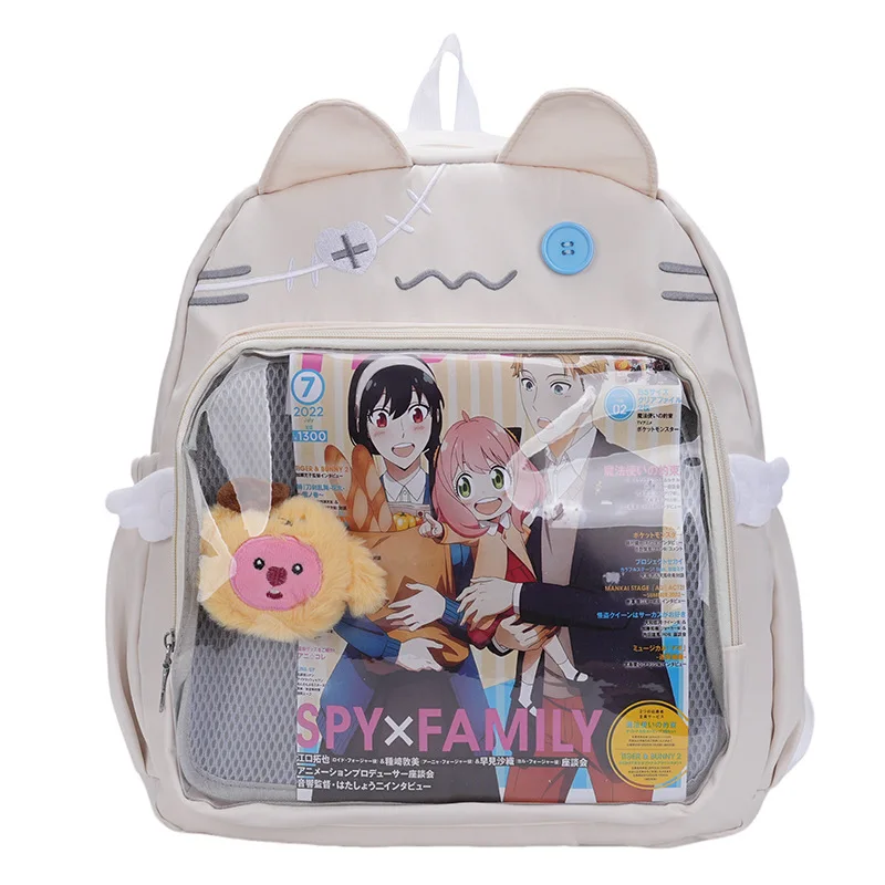 Cute Anime Cartoon Shoulder Bag New Transparent Pocket Backpack Girl Kawaii Knapsack Student Bag Packet Kids Gifts Toys