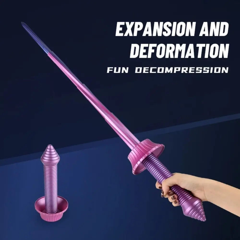 Anxiety Relief 3D Printing Telescopic Spiral Sword Sensory Toys Cosplay Props 3D Gravity Katana Toys Retractable Toy Kids