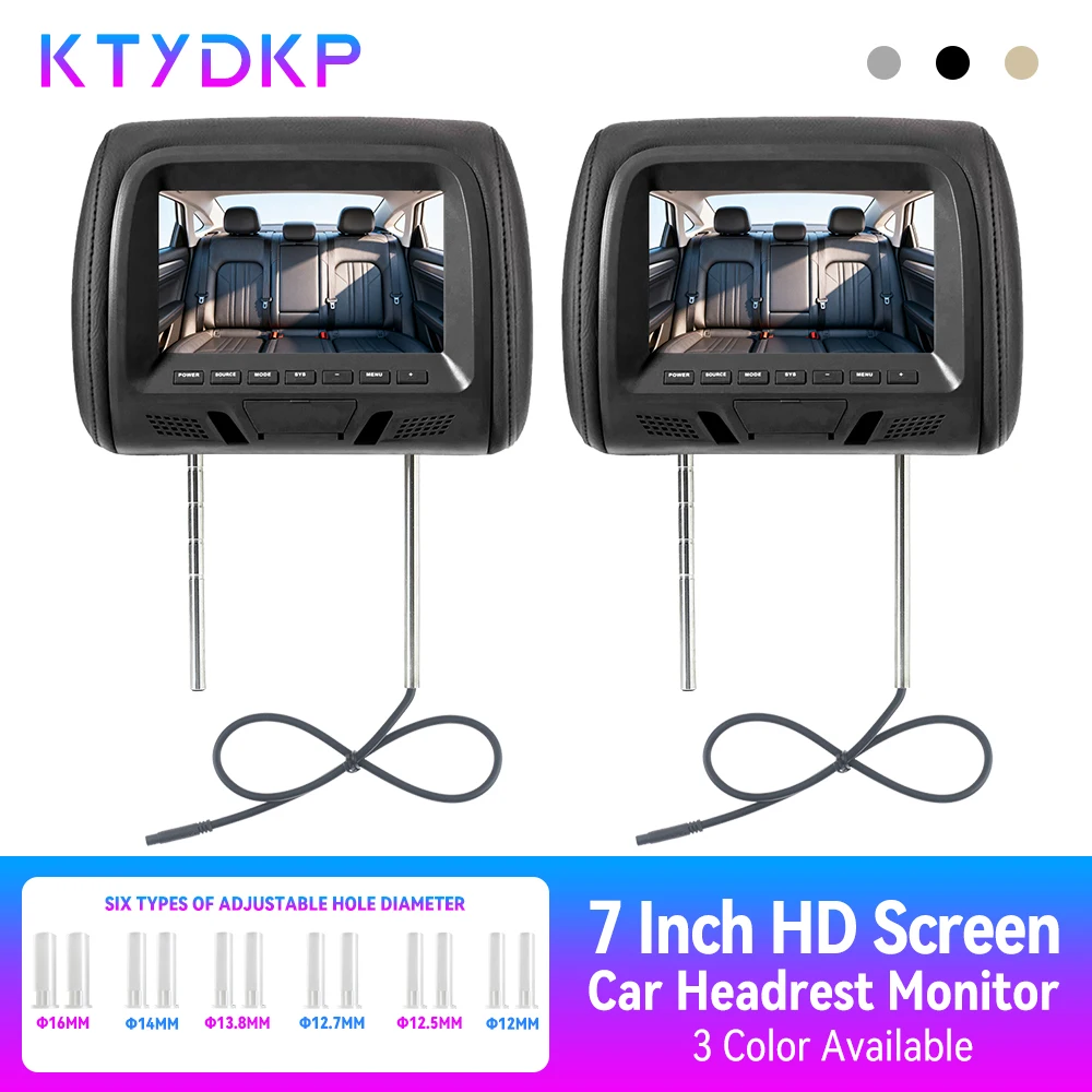 KTYDKP Monitor poggiatesta universale per auto sedile posteriore senza cuscino Touch Screen Display LCD TFT da 7 pollici telecomando ingresso AV