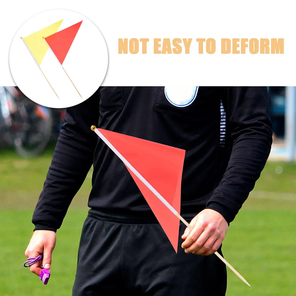 

6Pcs Yard Marker Flags Triangular Lawn Markers Durable Polyester Bamboo for Garden Irrigation Dog Training Survey
