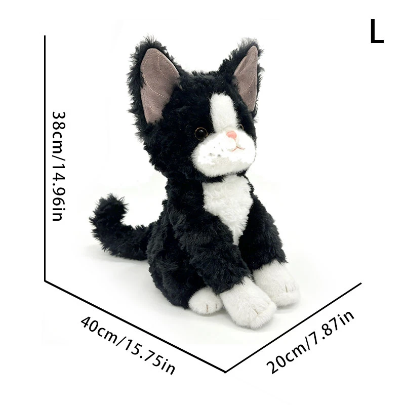 Grey and black cat plush