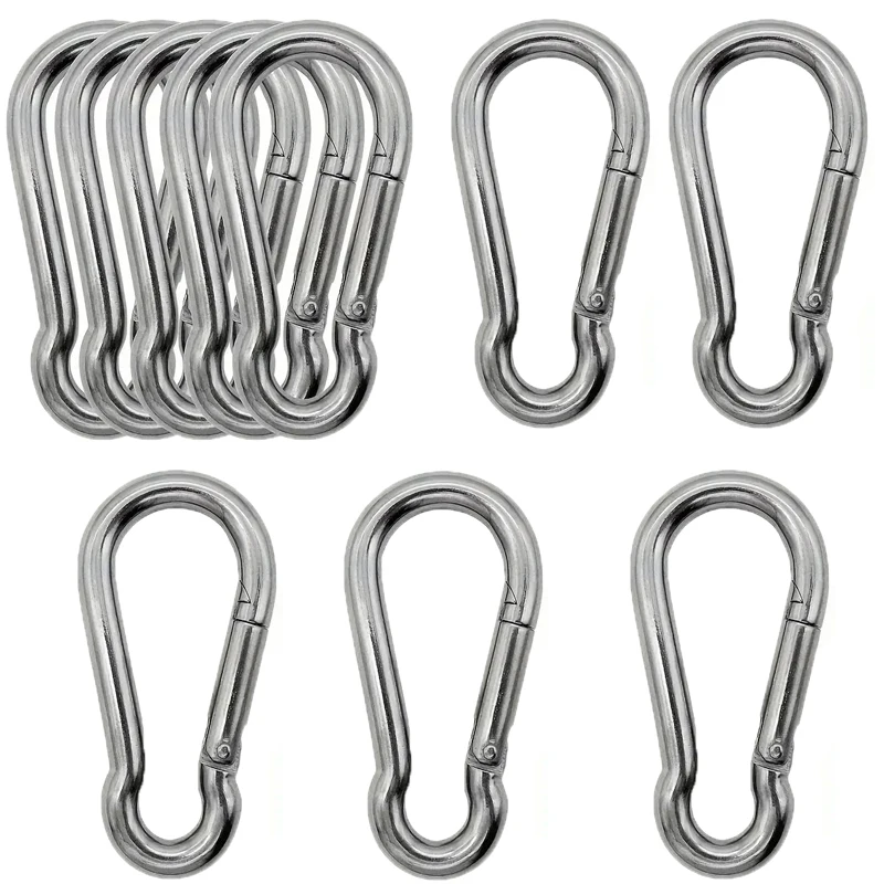 10 Teile/satz Eisen Verzinkt Schlüsselbund Pet Liefert Kopfhörer Clip Sicherheit Haken Frühling Haken Outdoor Klettern Haken Haken