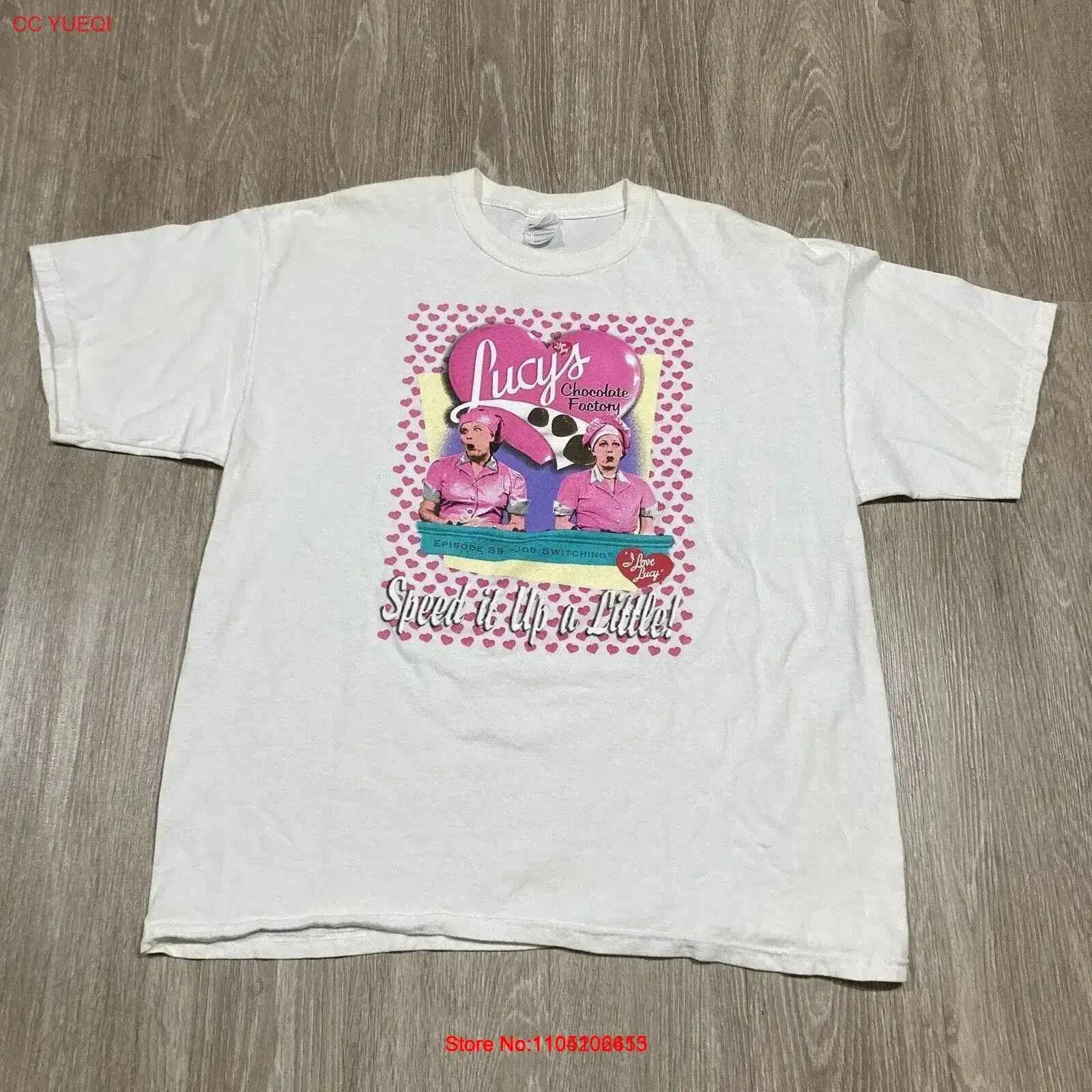 

I Love Lucy T Shirt XL 00s Y2k Chocolate Factory Speed It Up A Little vintage Washed streetwear Stylish Versatile