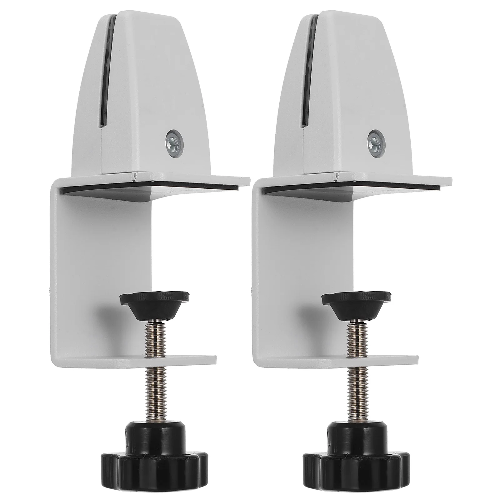 2Pcs Desktop Divider Clamp Thickened Aluminum Alloy Wear Resistant Rust Proof Adjustable Hole Free Installation for Office Home