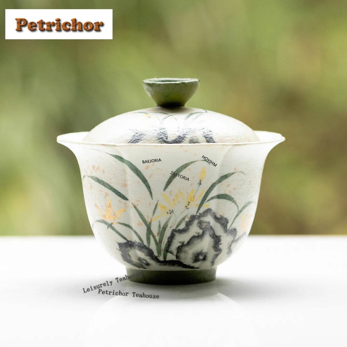 120ml Hand-painted Orchid Gaiwan Boutique Tea Tureen Tea Bowl With Lid Kit Tea Brewing Cover Bowl Chinese Tea Set Ornaments