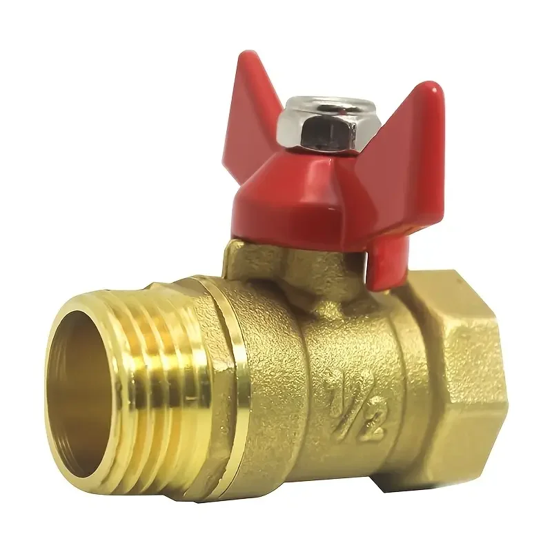 صمام فراشة نحاسي مع اتصال ملولب DN15 مبادل حراري للمياه بزاوية قائمة للمطبخ والحمام صمام كروي 4 اتجاهات