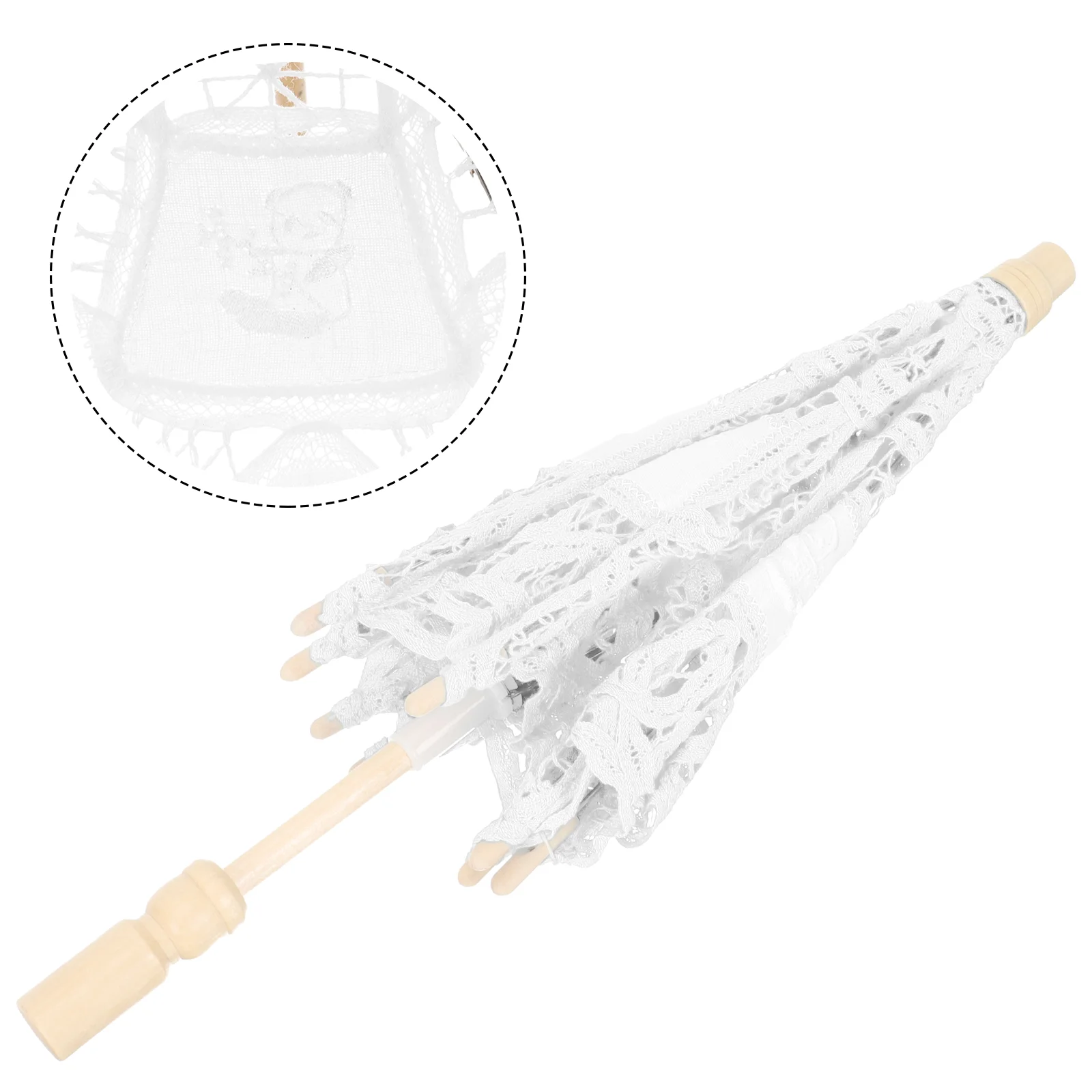 

Photo Ornaments Embroidery Lace Umbrella Kids Girl Portable Vintage Parasol White Bride