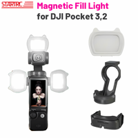 STARTRC Magnetic Fill Light for DJI Pocket 3/2, 3-Color Adjustable LED Camera Light with Clip, Vlog Selfie Accessories