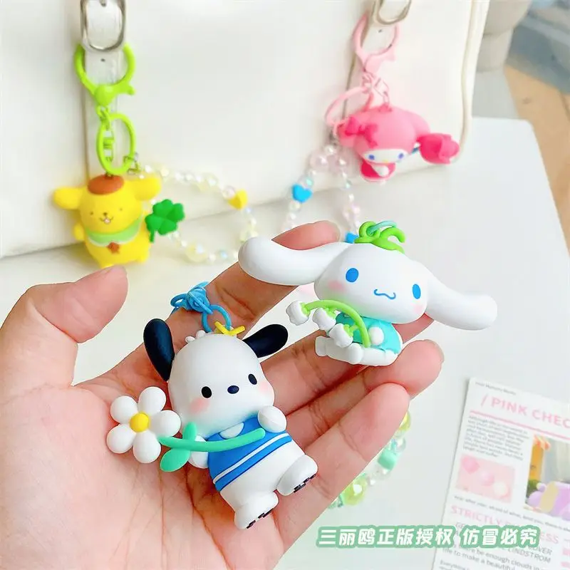 

Kawaii Kuromi My Melody Cinnamoroll PomPomPurin Pochacco Sanrio Children Lovely Cartoon Key Chain Phone Decor Gift for Girls