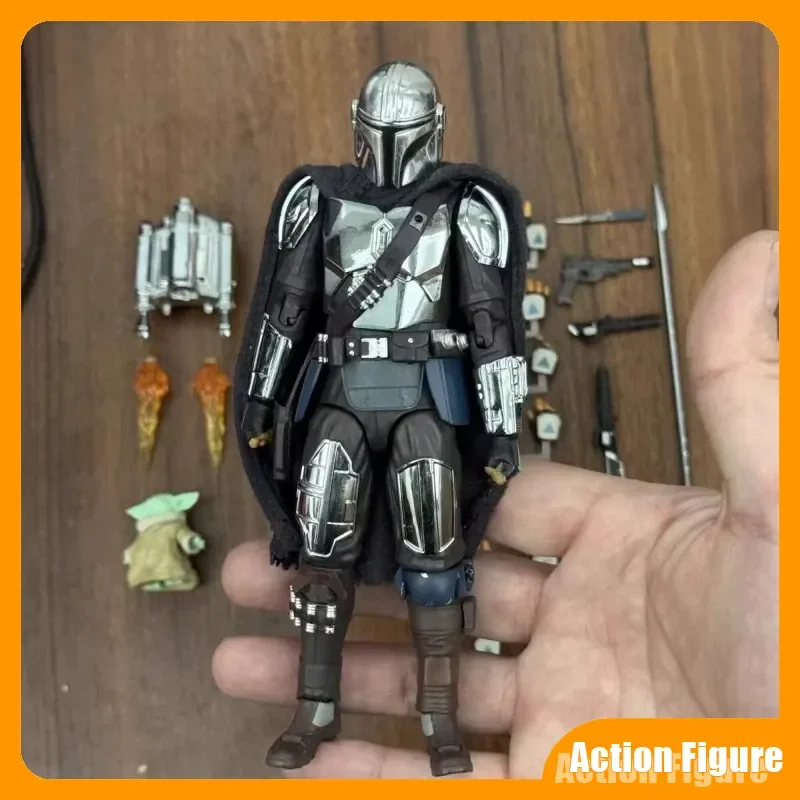 

In Stock Star Wars The Mandalorian Chrome Ver. Mafex No.256 Action Figures Collectible Action Figure Anime Action Figures Toys