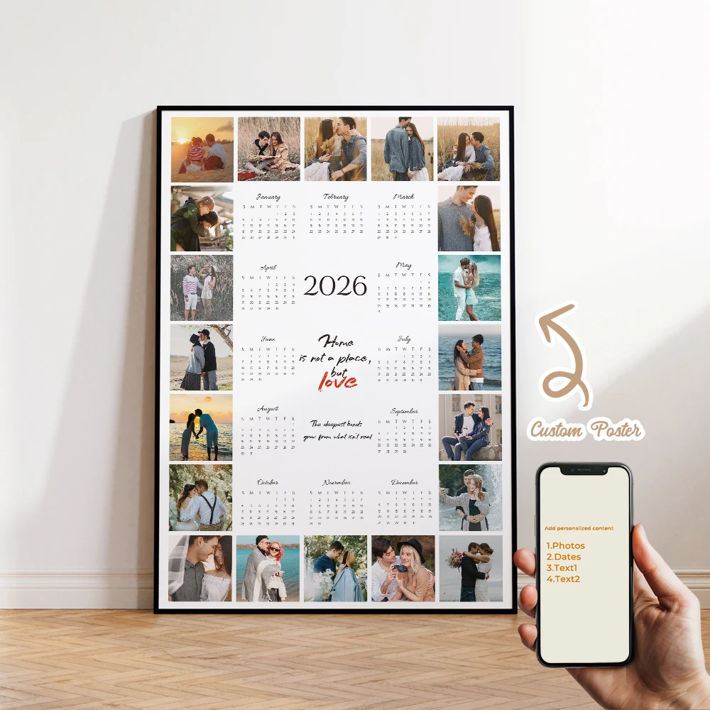 

Modern Personalized Photo Custom Couple Travel Records Wall Art Print Canvas Painting Poster Picture For Bedroom Home Decor