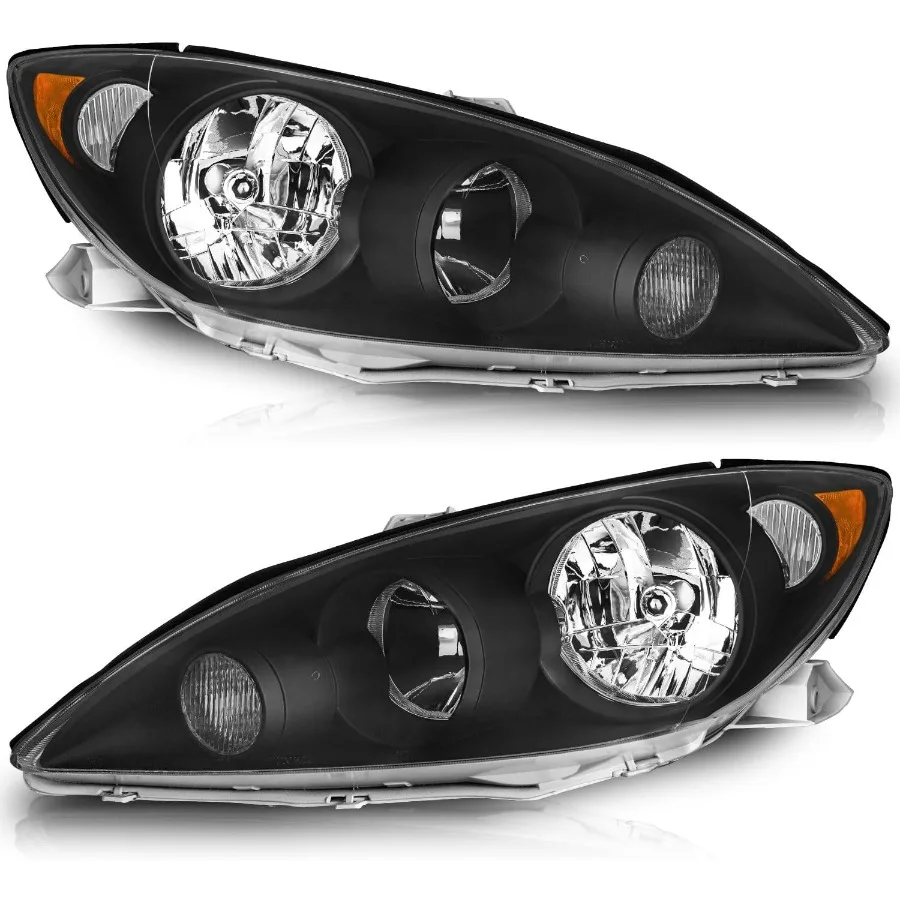 

Фары в сборе для Camry 2005 2006, совместимые с черным корпусом Camry 0506 с янтарным отражателем для водителя и пассажира