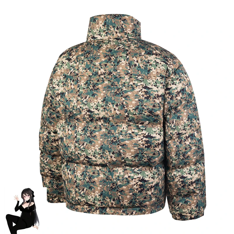 Camouflage Thug Club Zipper Jacket Metal Star Moon Logo Bread Cotton Coat Men Women Winter Keep Warm Outside Windbreak Clothes