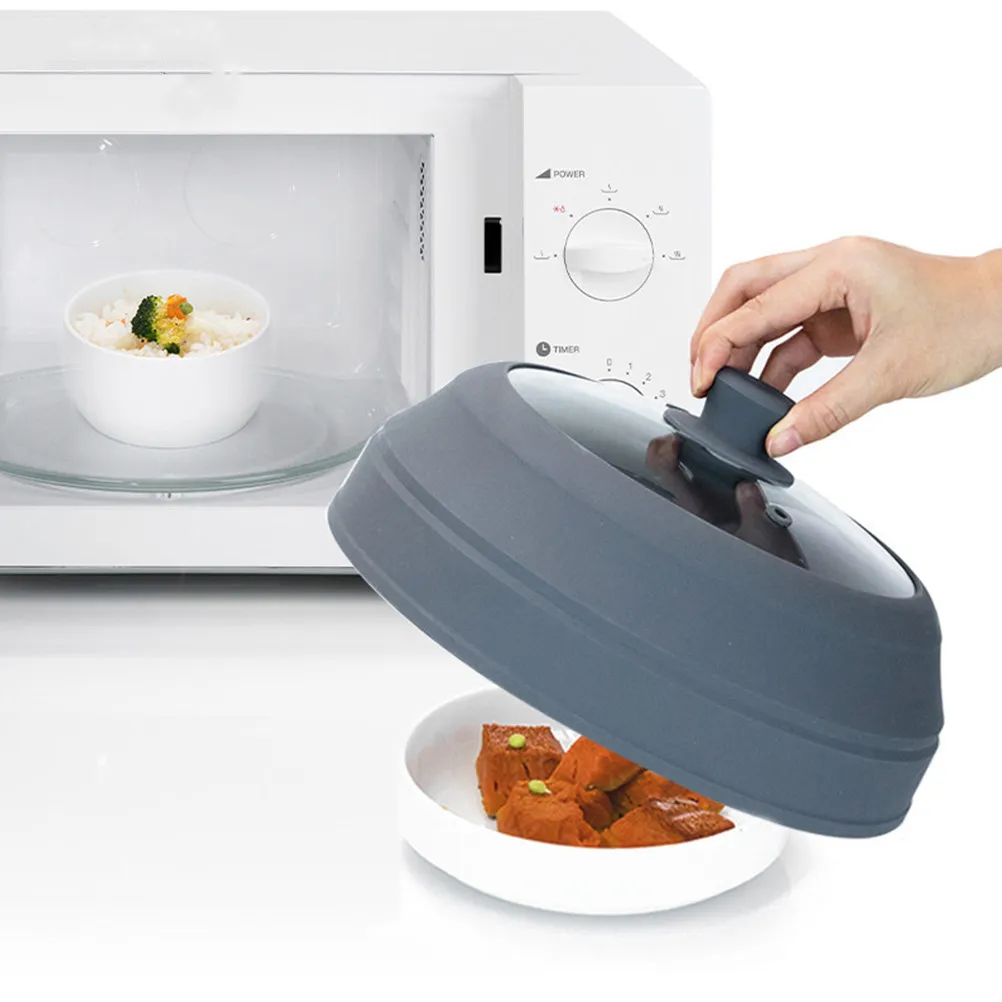 

Foldable Microwave Oven Heat Resistant Silicone Food Cover Oilproof Spill Proof Kitchen Food Preservation Microwave Heating