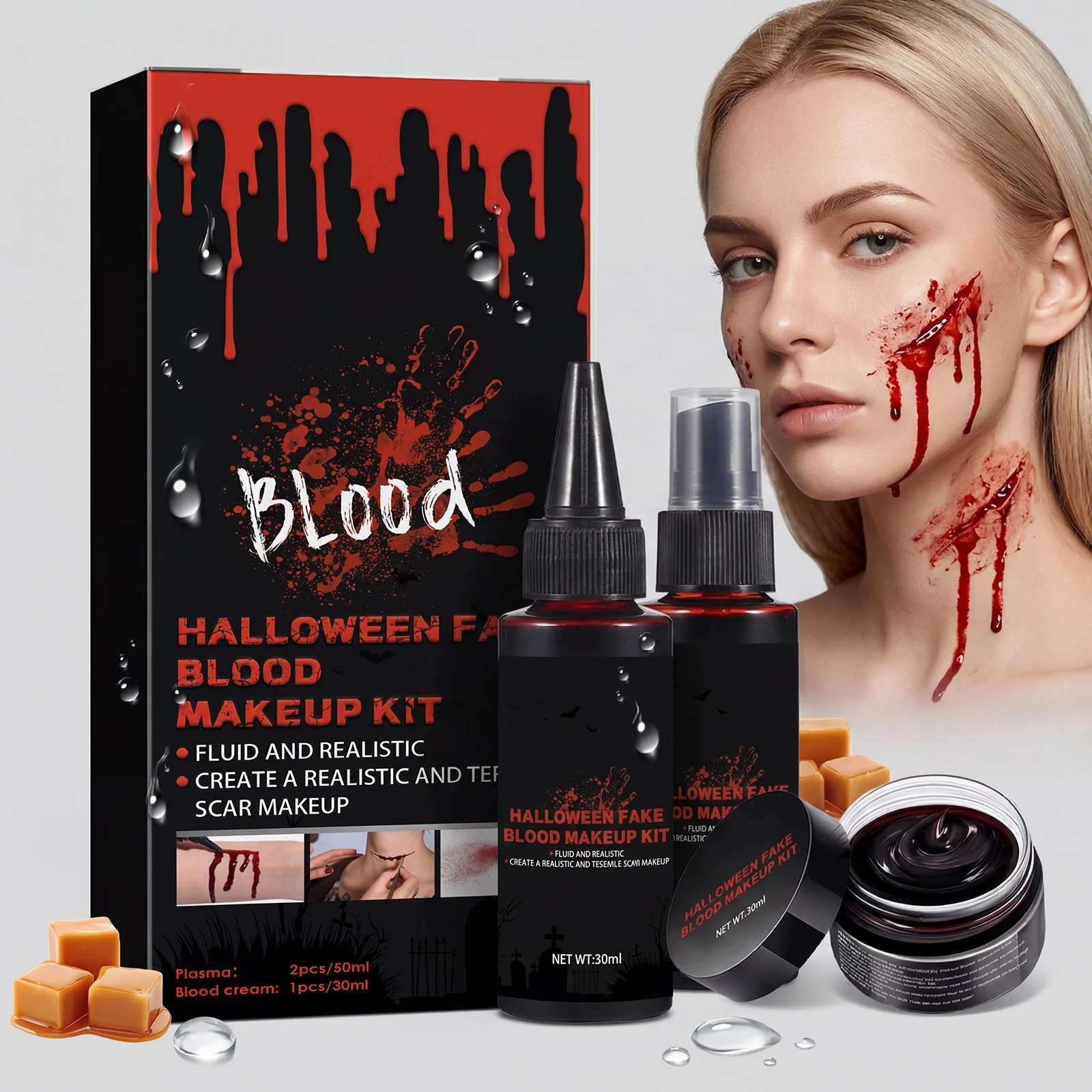 Body Paint Sfx - Kit Trucco Sangue Finto per Halloween,
