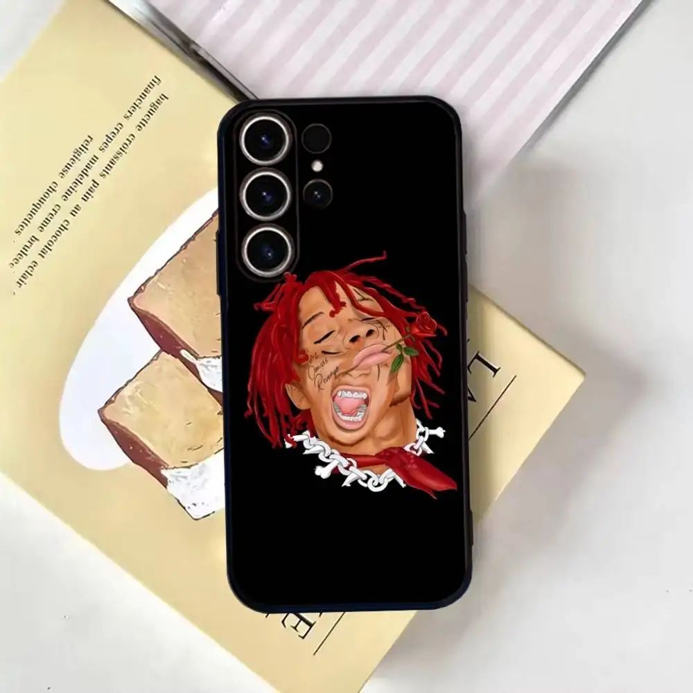 حافظة لهاتف Rapper T-Trippie Redd لهاتف SamsungS25,24,21,22,23,30, Ultra,20, Plus, Fe, Lite, Note,10,9, غطاء أسود ناعم