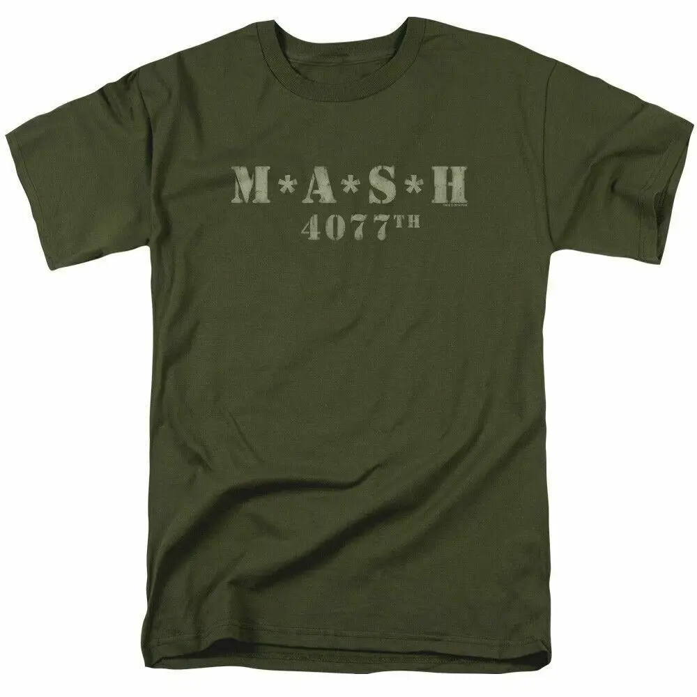 Camiseta con logotipo desgastado para hombre, camisa con licencia 4077, serie de TV clásica, verde militar