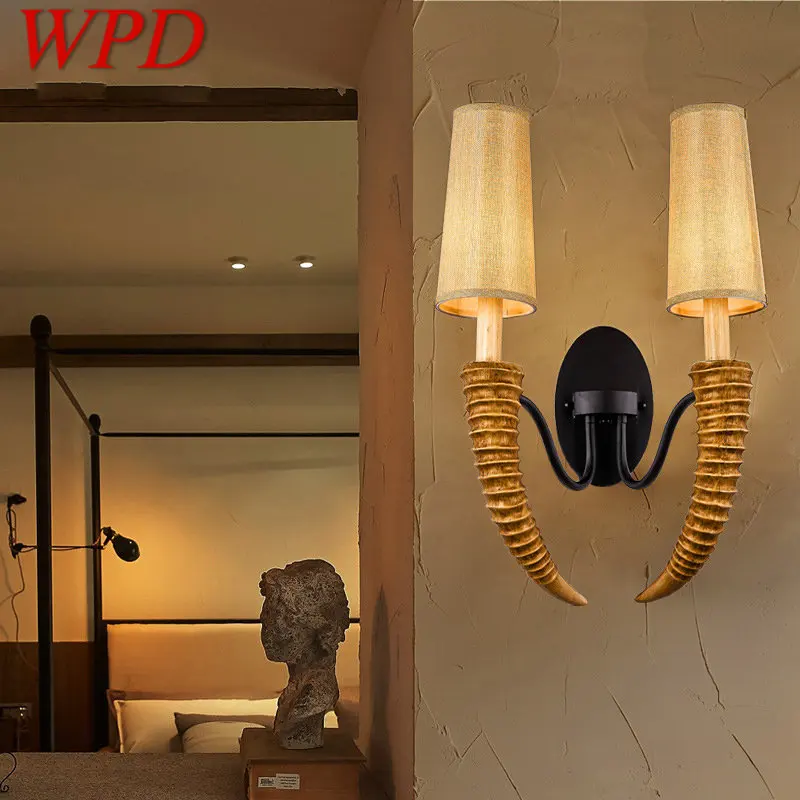 WPD Modern Antlers Wall Light Creative Lamp Sconce Led for Home Living Bedroom Bedside Porch Decor