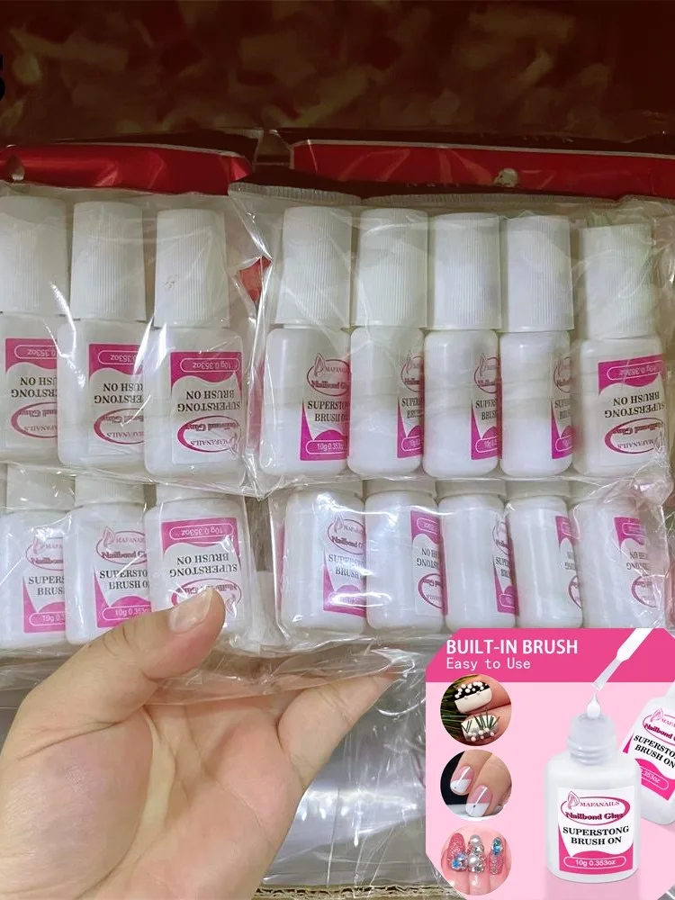 Colle Pro pour ongles, Gel adhésif longue durée sans lingette, pour acrylique et ongles à pression, forte tenue pour strass, outils pour ongles, 5 pièces