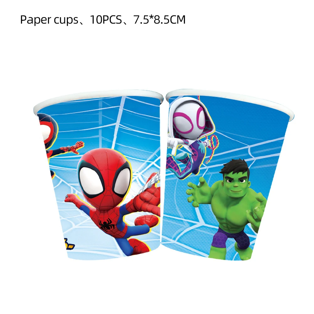 SpiderMan and His Amazing Friends Birthday Party Decor Plate Napkin Stickers Latex Balloons Cake Topper Decors Event Supplies