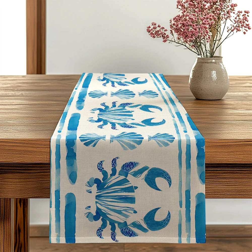 

summer Table Runner for table decoration & accessories party Decor Ocean style Crab pattern home decor 13x72inch tablecloth