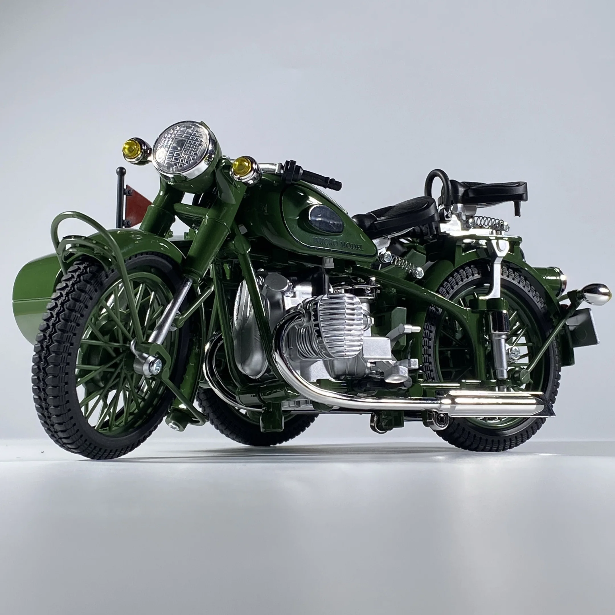 1:10 Урал M72 СССР коляска мотоцикла из сплава металла литая под давлением модель мотоцикла звук и свет детская игрушечная машина моделирование украшения