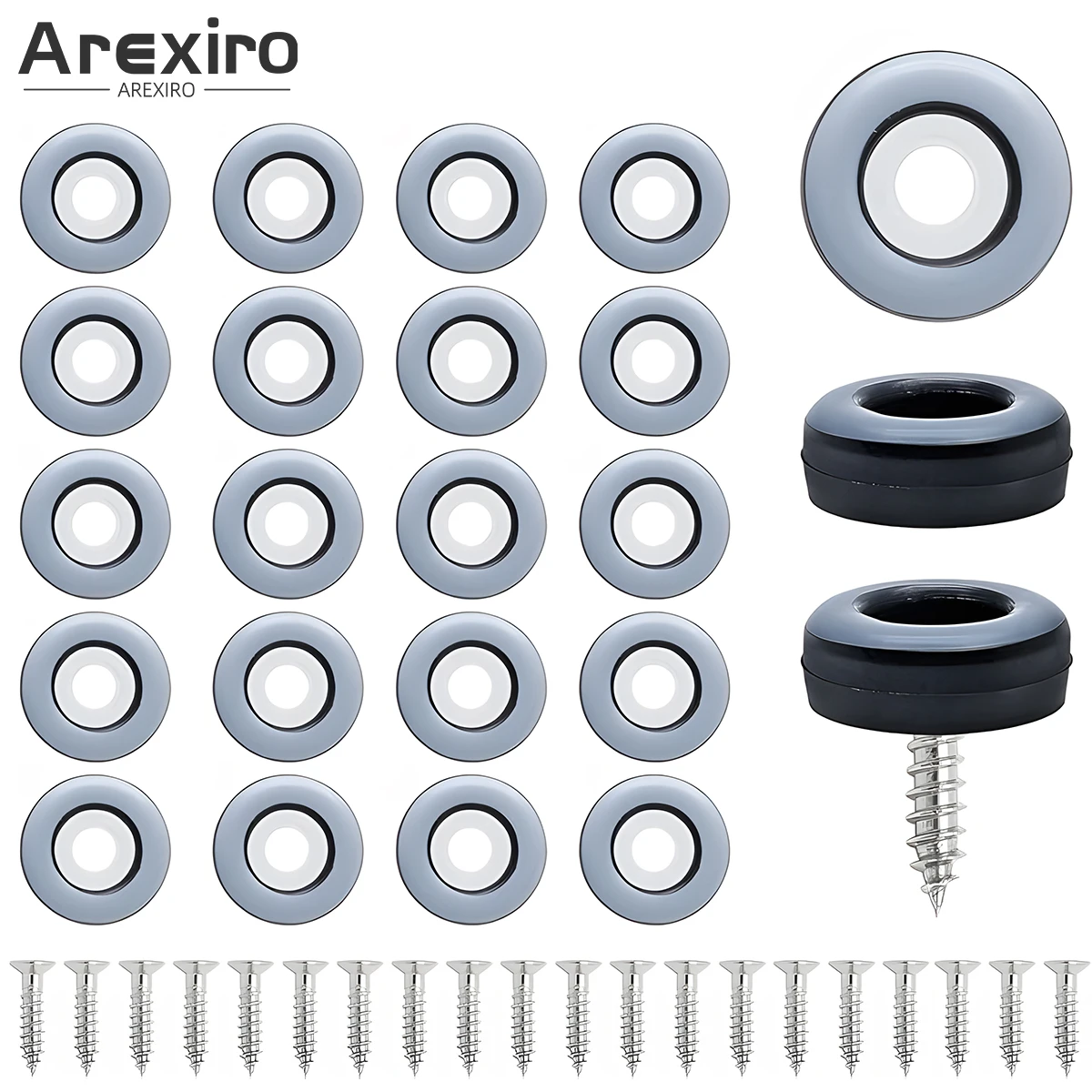 20pcs 19mm Furniture Sliders Pads With Screws Furniture Glides Sliding Block Carpet Hardwood Floor Protector