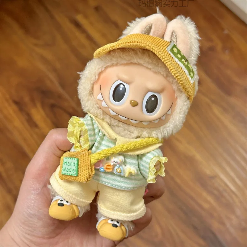 

Sweet Summer Labubu Anime Kawaii Lovely Doll 17 Cm Cloth Cute Cartoon Baby Clothes Pendant Birthday Gifts Toys For Kids