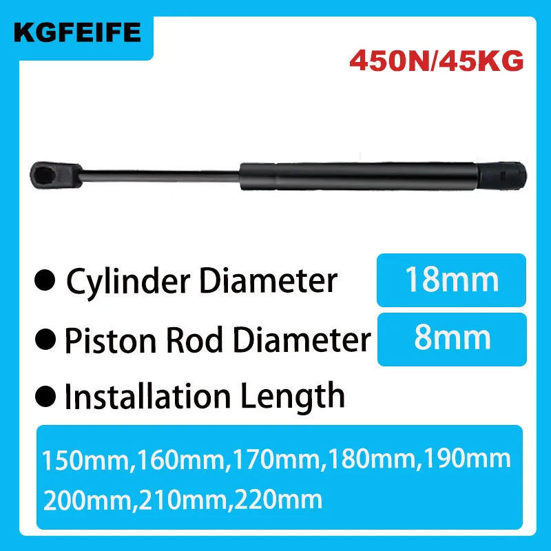 

1 шт., 150 мм-220 мм, 45 кг/450N, автомобильный гидравлический подъемник, газовая стойка, гидравлическая пружинная петля, петля для кухонного шкафа, мебельная фурнитура