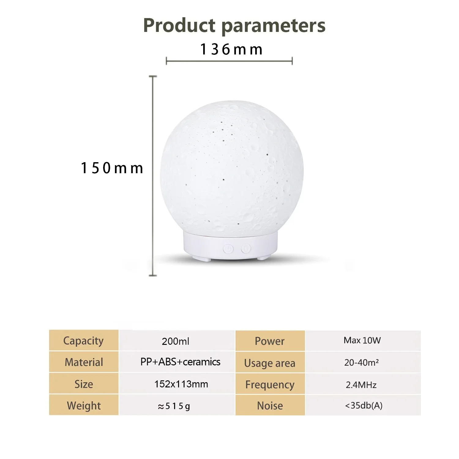 New Ceramic Lunar Aromatherapy Machine USB Humidifier Gift Home Desktop Colorful Night Light Aromatherapy Humidifier