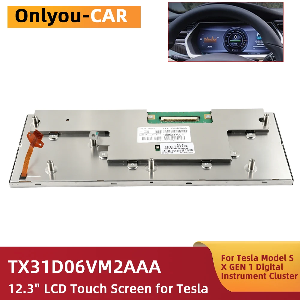 Écran LCD 12,3 pouces TX31D06VM2AAA pour tableau de bord numérique Tesla Model S X GEN 1