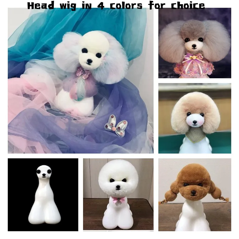 Imagem -04 - Teddy Bear Head Manequim para Pet Peruca Cabeça de Cachorro Livre Acessórios para Cães Grooming Goomers 10 Pcs 1pc