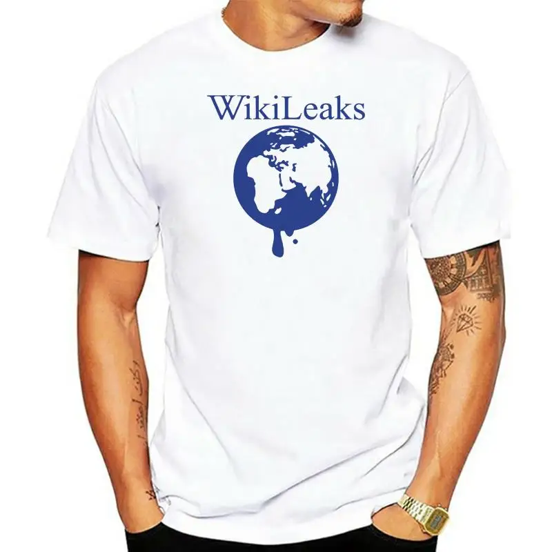 WikiLeaks Dripping Globe Men& T-Shirt Tee Shirt Mens  New Tee Shirts Printing New Short Sleeve   T Shirt