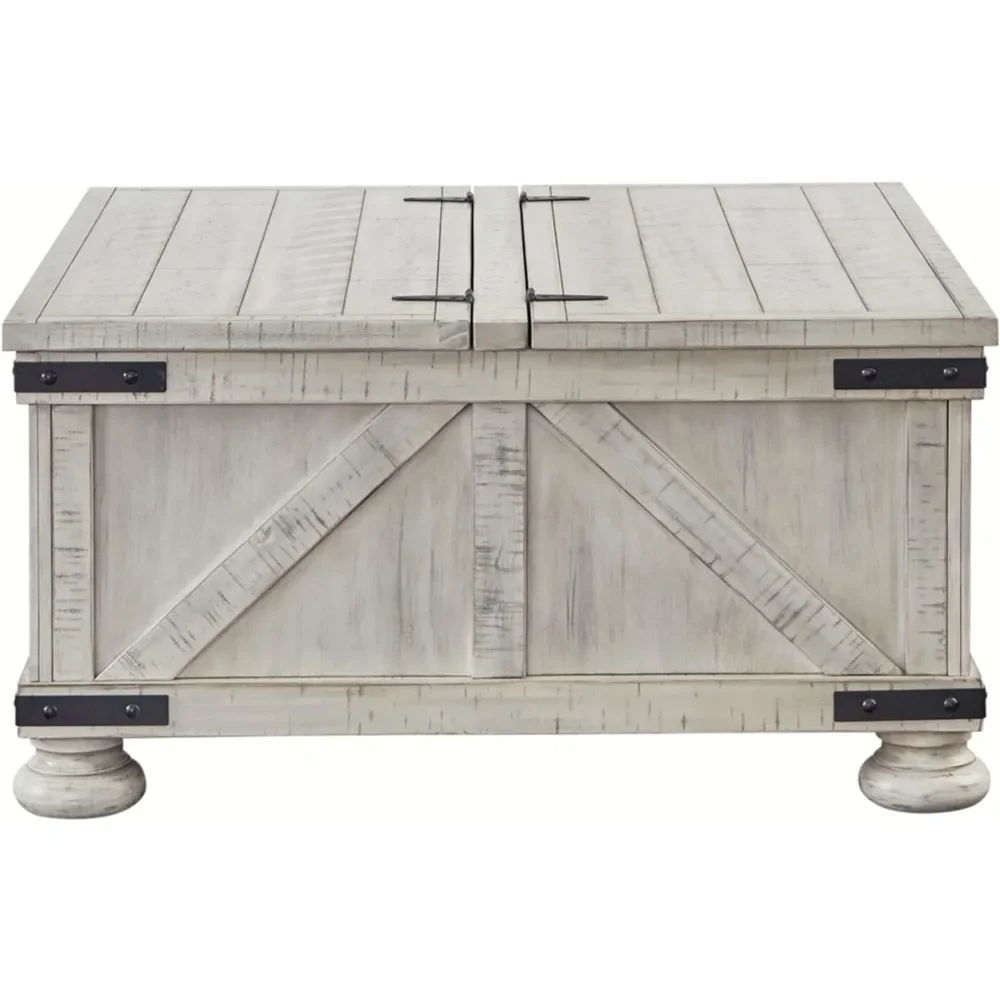 Cafe Table, Casual Cocktail Tables with Storage, Whitewash, Cafe Table