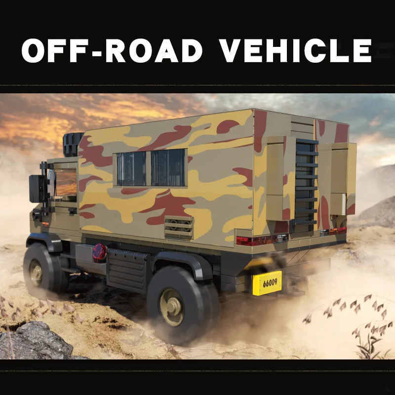 Speed Car Military ORV Building Block Benz Unimogs U4000 Construction Sets WW2 Model Vehicle Bricks Toys Collection For Gift