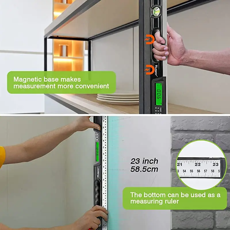 TL60 Digital Angle Finder Aluminum Electronic Magnetic Level Ruler Bubble Protractor 2024