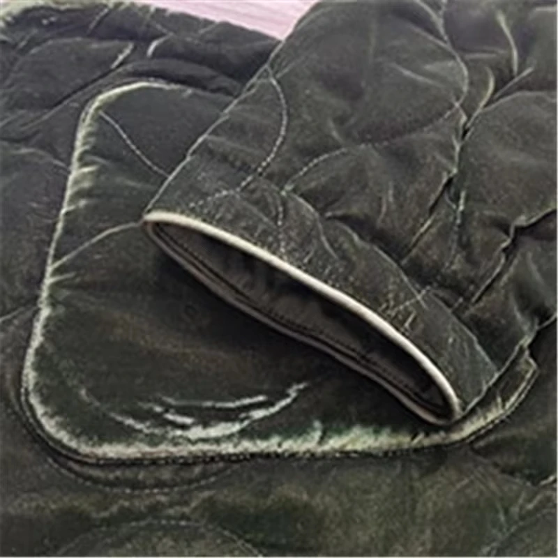 Chaqueta de algodón Retro con cuello redondo para mujer, abrigo informal de terciopelo verde con bolsillo, ropa holgada y cálida de manga larga para invierno, versátil