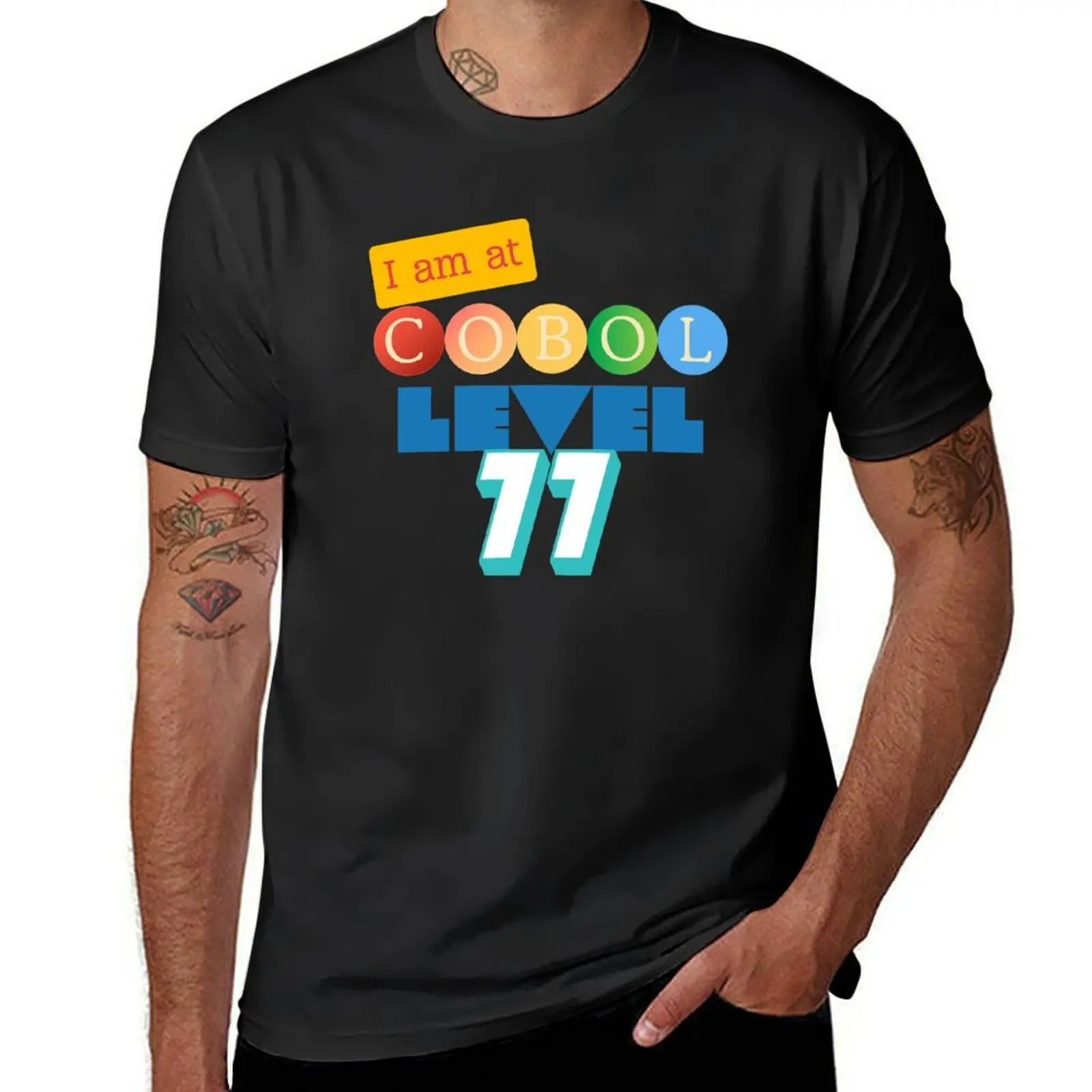 Cobol Programming Level 77 T-Shirt Aesthetic clothing sweat for a boy customs men clothing