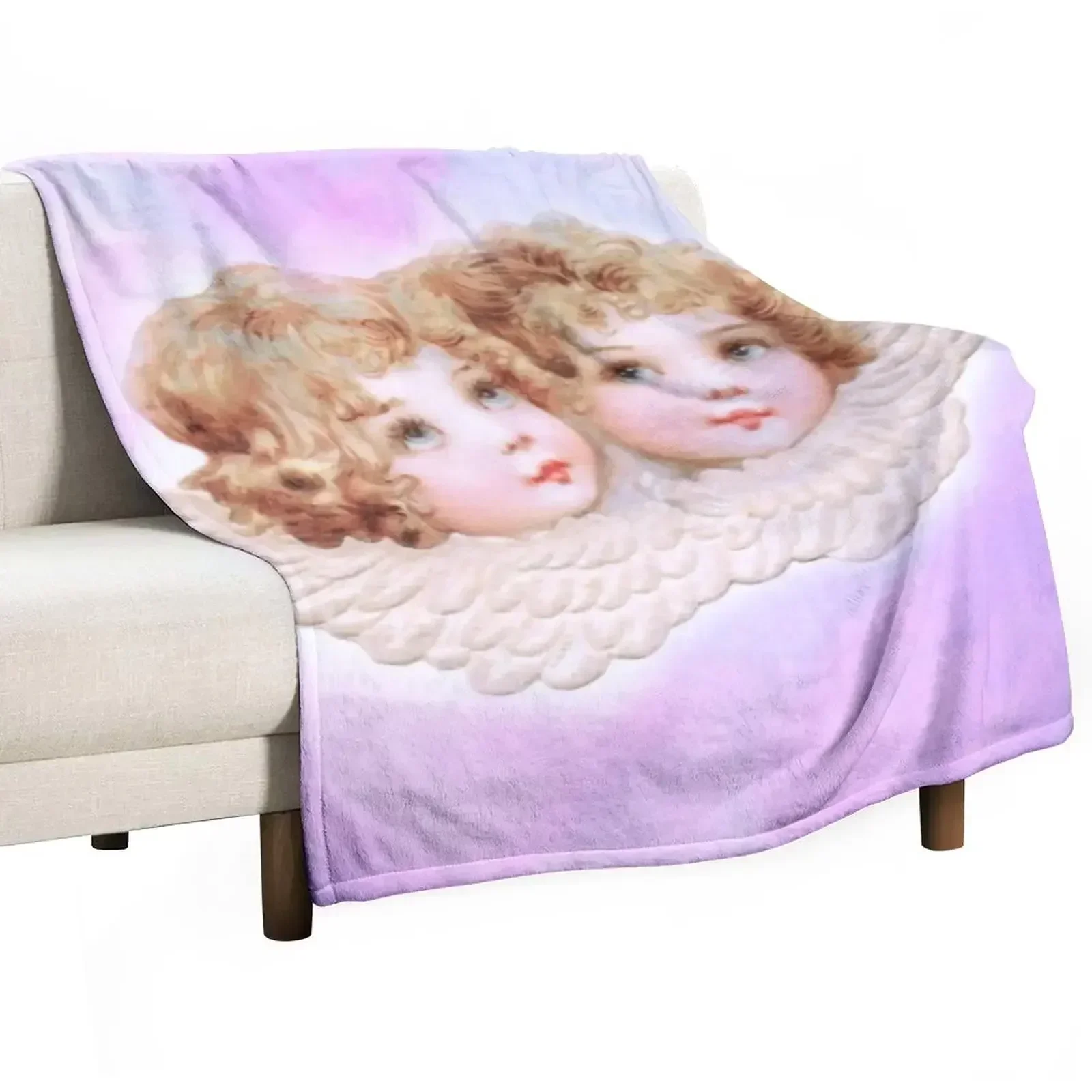 

Aesthetic Cute Angels Art Hoe Throw Blanket valentine gift ideas Quilt Beautifuls Blankets