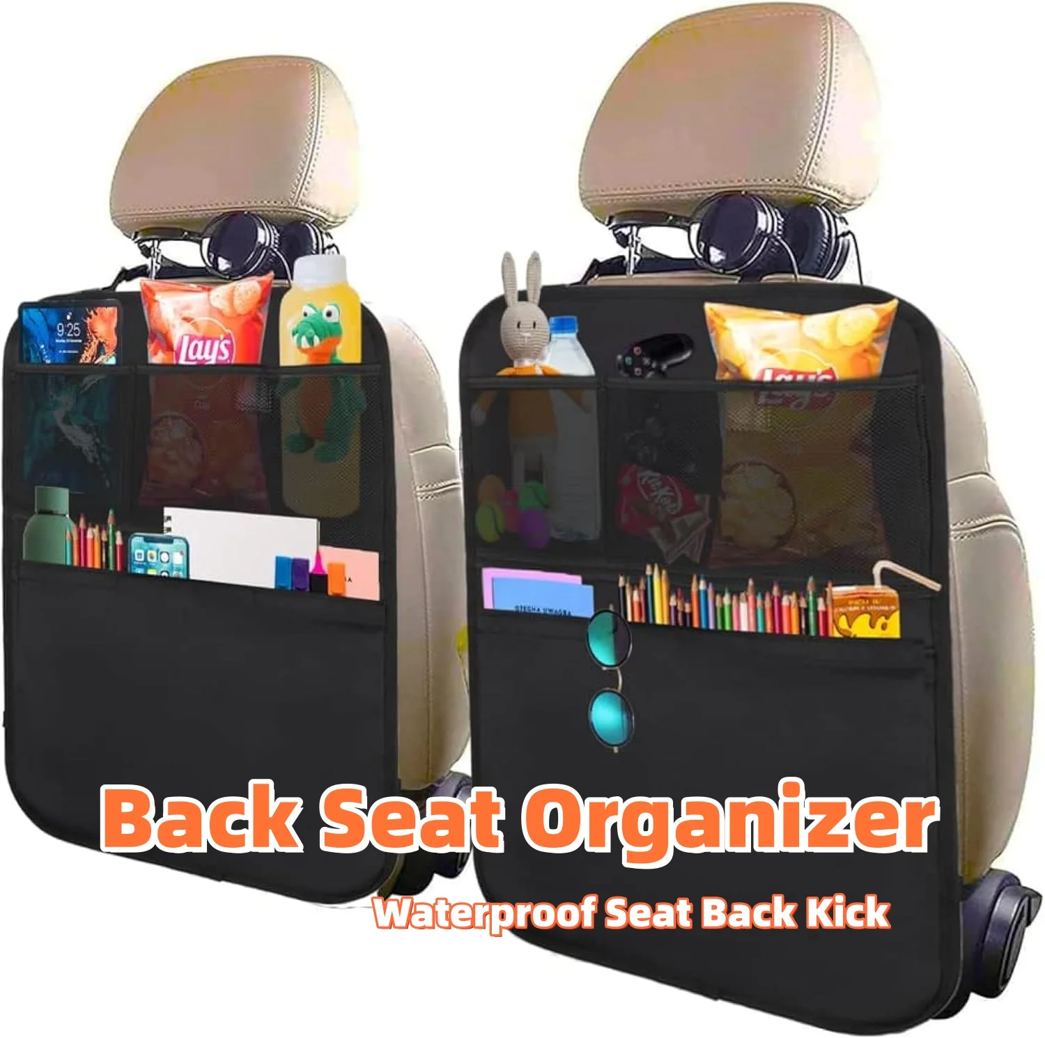 

Universal Back Seat Organizer Waterproof Seat Back Kick Car Interior Backseat Kick Organizer Protector Accessories For Suv Car