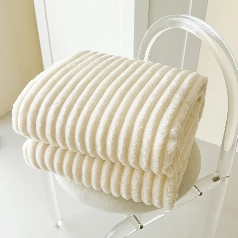 

Домашний декор для спальни, однотонные пушистые одеяла, утолщенное широкое полосатое одеяло, мягкий теплый диван-кровать, простыня, массивное одеяло для сна