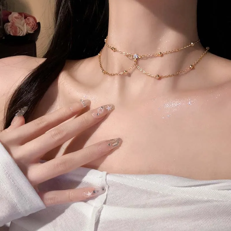 Shiny Zircon Tassel Sexy Beach Wedding Accessories Women Bra Crossover Bikini Inner Cutout Body Chain Thin Chest Chain for Girls view 3