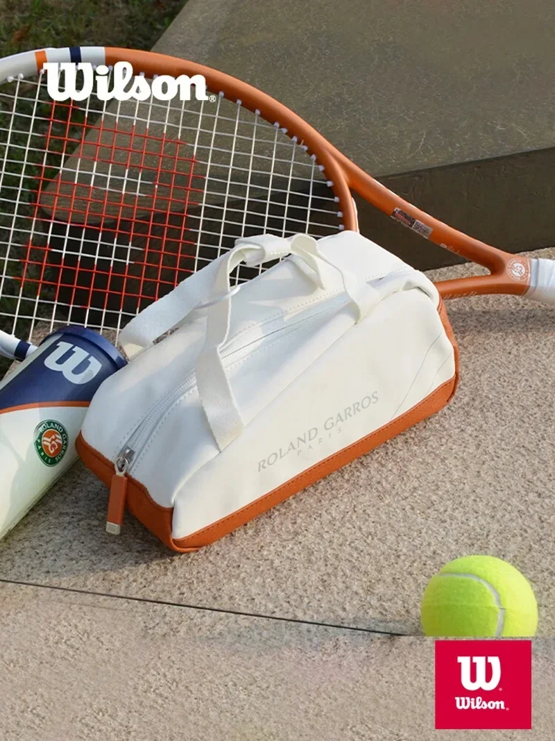 Wilson PU Couro Bolsa de Mão Pequena, Super Tour Tênis Acessórios, Roland Garros Mini Bolsa de Viagem, raquete Sports Bag, 2024