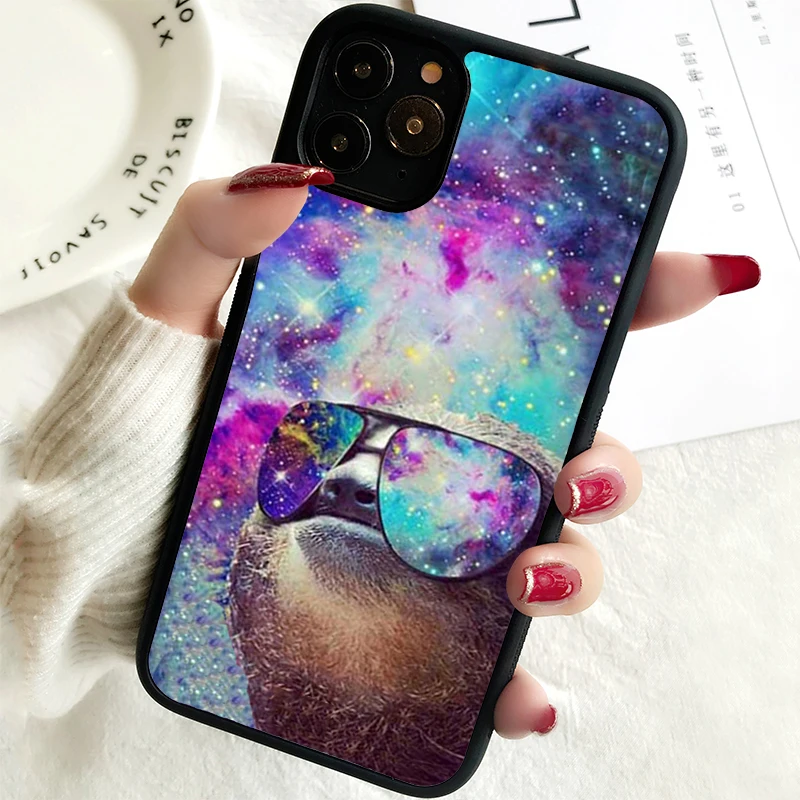 5 5S SE 2020 Phone Cover Case for iPhone 6 6S 7 8 PLUS X XS XR 11 12 13 MINI 14 PRO MAX Rubber Silicone  Sloth in space