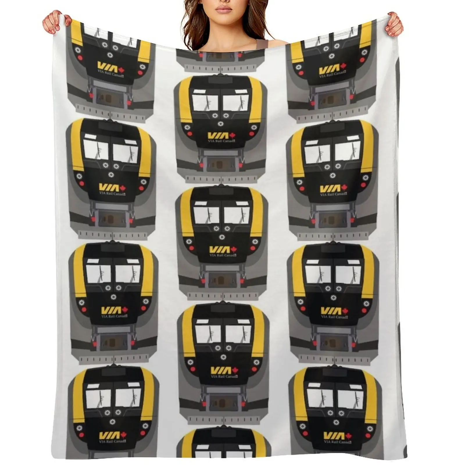 

VIA Rail Canada New Locomotive Throw Blanket for sofa Travel Loose Bed Blankets